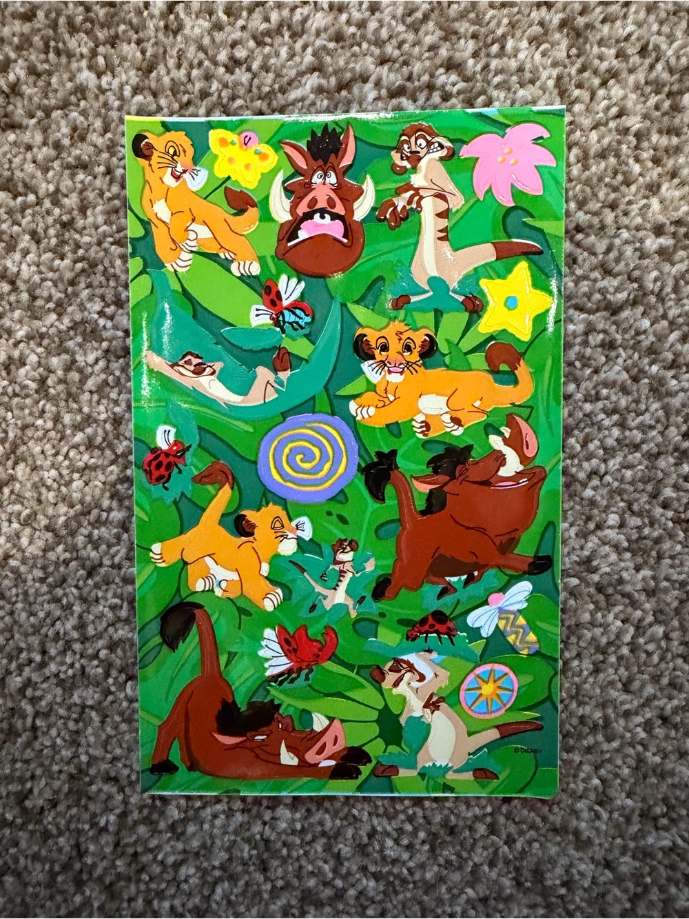 Vintage Disney sandy Lion Stamp Sticker Sheet